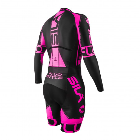 COMBINAISON ROLLER SILA FLUO STYLE 3 ROSE - Manches Longues