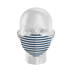 Masque tissu SILA MARINIERE BLEU - Forme Ergo - Filtration 2 - UNS2