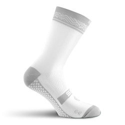 HALF-CALF SOCKS SILA GEOMETRIC - WHITE / GREY