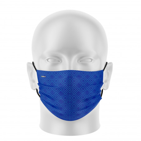 Masque tissu femme SILA ELEGANCE BLEU - Forme Plate - Filtration 1 - UNS1