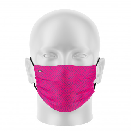Masque tissu femme SILA ELEGANCE ROSE - Forme Plate - Filtration 1 - UNS1
