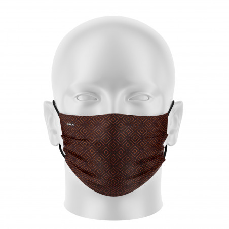 Masque tissu femme SILA ELEGANCE MARRON - Forme Plate - Filtration 1 - UNS1