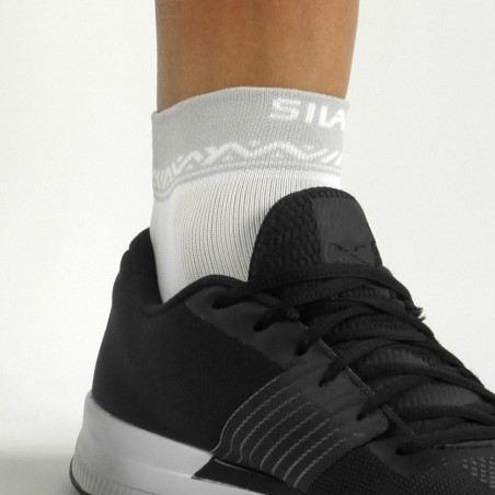 SHORT SOCKS SILA GEOMETRIC - WHITE / GREY