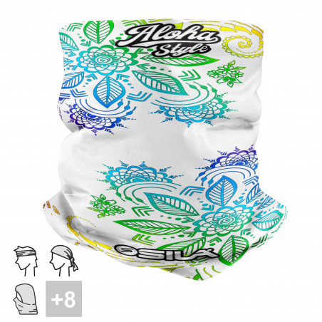 BANDANA NECK multifunction SILA ALOHA STYLE White