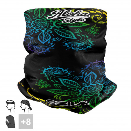 BANDANA NECK multifunction SILA ALOHA STYLE Black