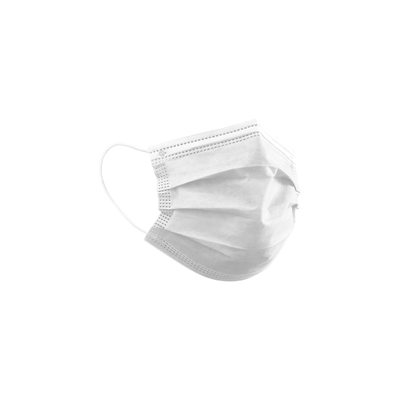 LOT (10 pcs) Masque CHIRURGICAL ADULTE BLANC - 3 couches - jetable