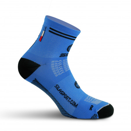 CHAUSSETTES RACING SILA - Courtes BLEU ROYAL / NOIR