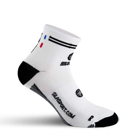 CHAUSSETTES RACING SILA - Courtes BLANC / NOIR