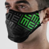 Masque tissu SILA TRIFORCE VERT AJUSTABLE - Forme Ergo - Filtration 2 - UNS2