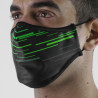 Masque tissu SILA LASER VERT AJUSTABLE - Forme Ergo - Filtration 2 - UNS2