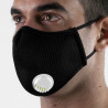 Masque tissu SILA ACTIVE SPORT NOIR avec VALVE - Forme Alvéolé - Filtration 4