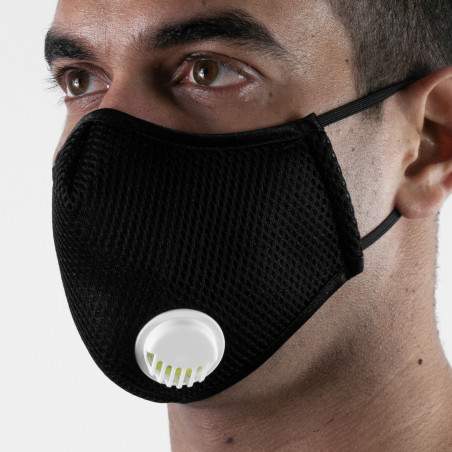 Masque tissu SILA ACTIVE SPORT SAPHIRE avec VALVE - Forme Alvéolé - Filtration 4