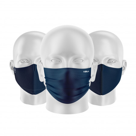 LOT Masques tissu UNS1 Blue Marine - Forme au choix - Filtration catégorie 1