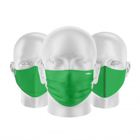 LOT Masques tissu UNS1 Vert - Forme au choix - Filtration catégorie 1