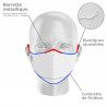 Masque tissu SILA DOMINO BLEU MARINE AJUSTABLE - Forme Ergo - Filtration 1 - UNS1