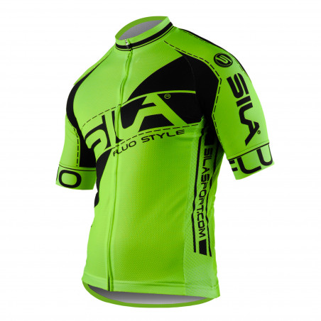 MAILLOT SILA FLUO STYLE 3 Plus – VERT – Manches courtes