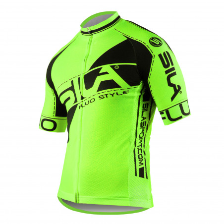 MAILLOT SILA FLUO STYLE 3 Plus – VERT – Manches courtes