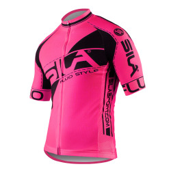 MAILLOT SILA FLUO STYLE 3 Plus – ROSE – Manches courtes