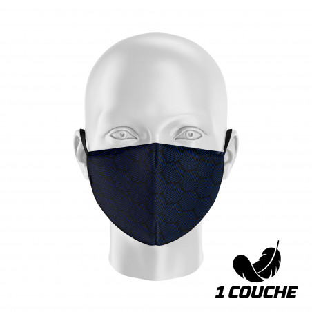 Masque tissu SILA WAVE BLEU MARINE - Forme Coque - Filtration 1 - UNS1