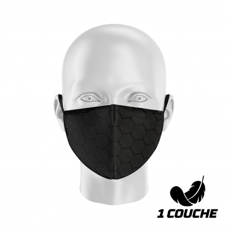 Masque tissu SILA WAVE GRIS - Forme Coque - Filtration 1 - UNS1