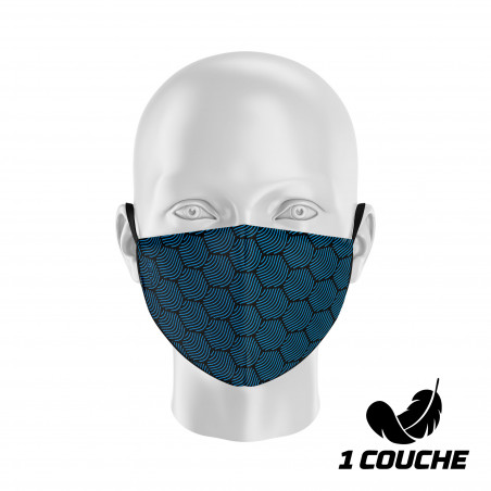 Fabric Mask SILA WAVE CYAN - Shell Shape - Filtration 1 - UNS1