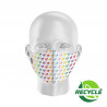 Masque tissu SILA HEART BLANC MULTICOLOR - Forme Coquille - Filtration 1 - UNS1