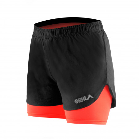 RUNNING  SHORT 2 IN 1 SILA PRIME WOMEN - CORAL