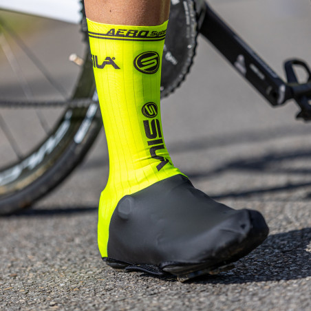 COUVRE CHAUSSURES PRO AERO SILA Lycra - Jaune Fluo