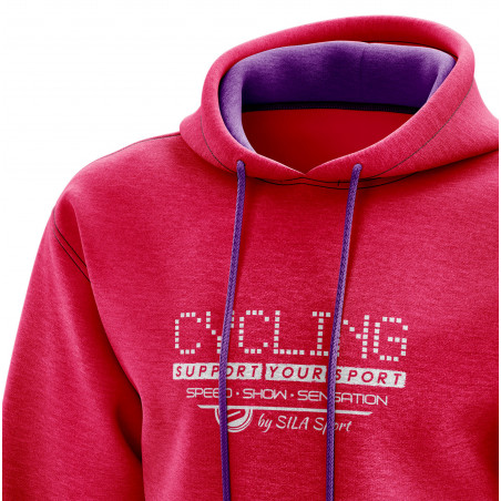 SWEAT À CAPUCHE SILA CYCLING SUPPORT ROSE - FEMME