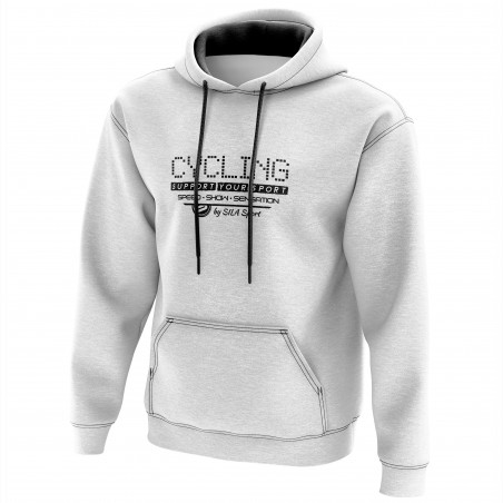 SWEAT À CAPUCHE SILA CYCLING SUPPORT BLANC