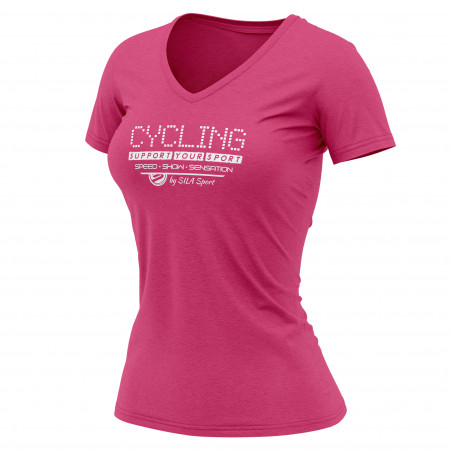 T-SHIRT SILA CYCLING SUPPORT ROSE - FEMME