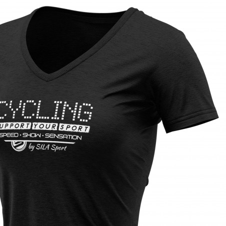 T-SHIRT SILA CYCLING SUPPORT NOIR - FEMME