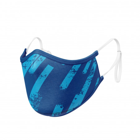 Masque tissu SILA ZEBRA BLEU AJUSTABLE - Forme Ergo - Filtration 1 - UNS1