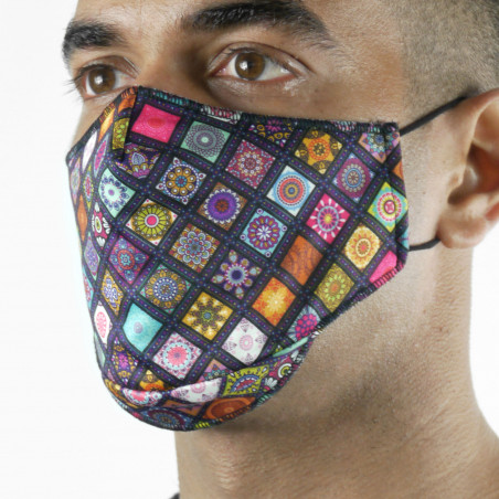 Fabric Mask SILA BOHO MULTICOLORS - Ergo Shape - Filtration 1 - UNS1