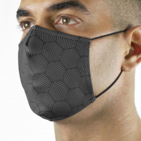 Masque tissu SILA WAVE GRIS - Forme Coque - Filtration 1 - UNS1