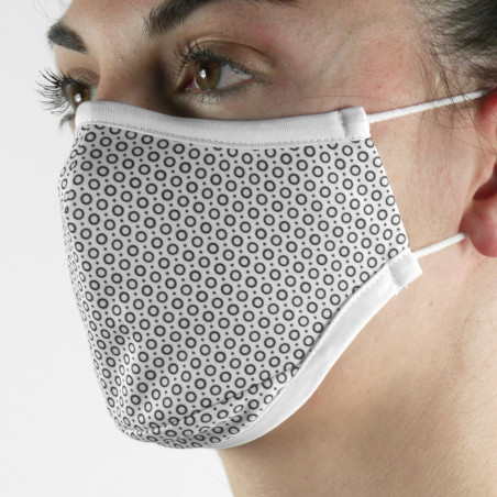 Fabric Mask SILA CIRCLE WHITE ADJUSTABLE - Ergo Shape - Filtration 1 - UNS1