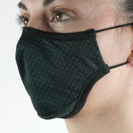 Fabric Mask SILA CIRCLE EMERAUDE ADJUSTABLE - Ergo Shape - Filtration 1 - UNS1