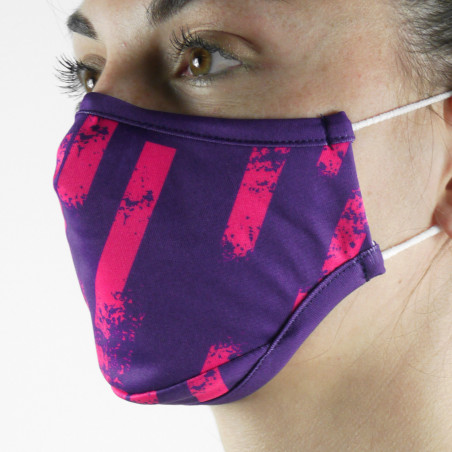 Masque tissu SILA ZEBRA VIOLET AJUSTABLE - Forme Ergo - Filtration 1 - UNS1