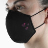 Masque tissu SILA HEART NOIR - Forme Coquille - Filtration 1 - UNS1