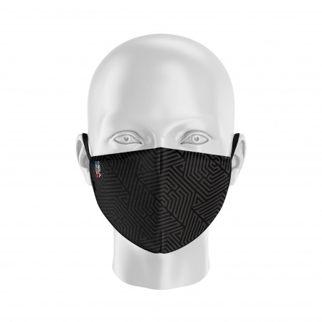 Masque tissu SILA HEXA NOIR - Forme Coque - Filtration 1 - UNS1