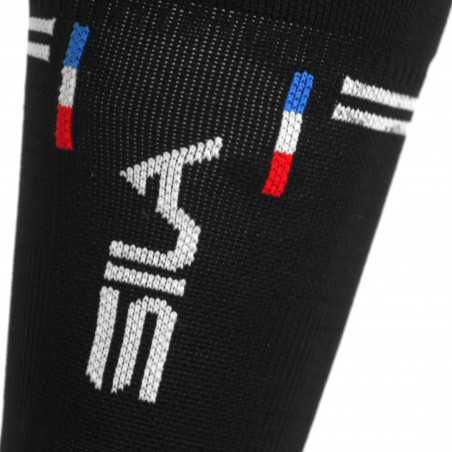 CHAUSSETTES RACING SILA - Mi-hautes NOIR / BLANC