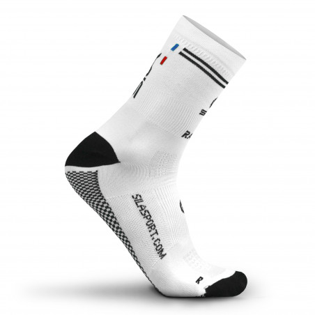 MEDIUM HEIGHT TRAIL SOCKS SILA RACING - WHITE / BLACK