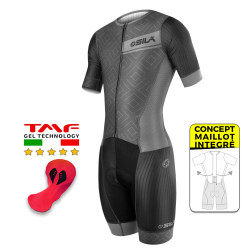 CYCLING SKINSUIT SILA CLASSY STYLE GREY - Short sleeves