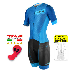 CYCLING SKINSUIT SILA CLASSY STYLE BLUE - Short sleeves