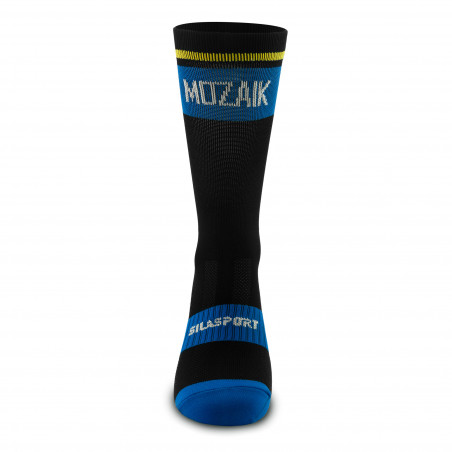 CHAUSSETTES CYCLISME SILASPORT MOZAIK STYLE BLEU - MI-HAUTES