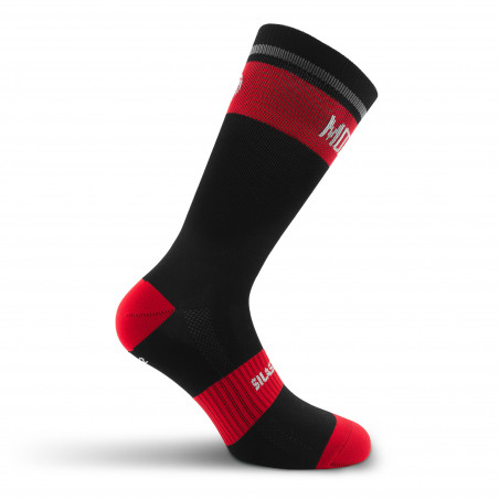 CHAUSSETTES CYCLISME SILASPORT MOZAIK STYLE ROUGE - MI-HAUTES