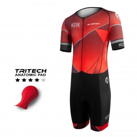 TRI SUIT SS - SD SILASPORT MOZAIK STYLE RED SS