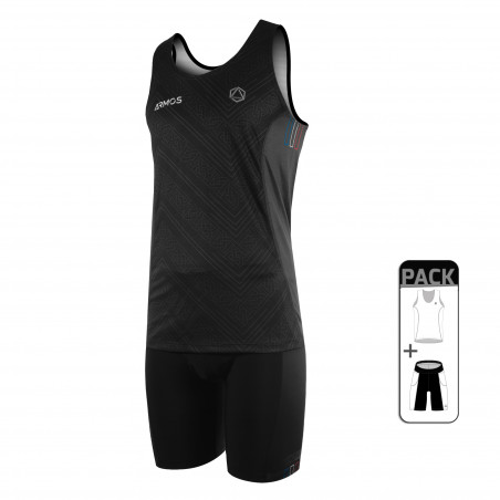 MAN TANK TOP RUNNING SUMMER PACK - ARMOS LEGEND BLACK