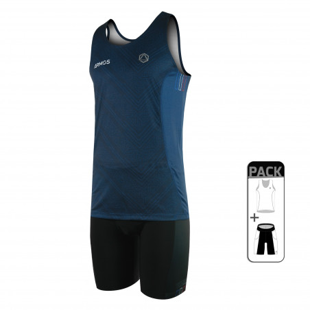 MAN TANK TOP RUNNING SUMMER PACK - ARMOS LEGEND NAVY BLUE