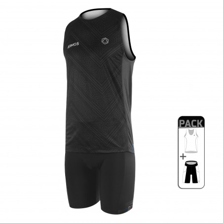 MAN SL JERSEY RUNNING SUMMER PACK - ARMOS LEGEND BLACK